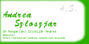 andrea szloszjar business card